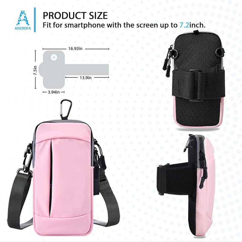 AiScrofa Phone Holder Arm Bands for Running Armband Small Crossbody Bags for Women Kids,iPhone 15 14 13 12 11 Pro Max Xs Xr X 6 7 8 Plus SE Mini Galaxy Ultra Edge S24 S23 Note - Image 2